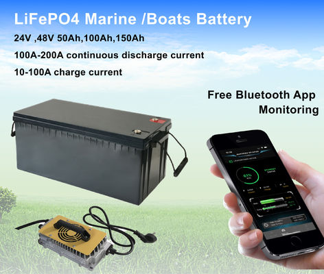 Умный E двигатель Внешняя литийная батарея RS485 CAN 24V 200Ah батареи лодки LiFePO4 25.6V 200Ah