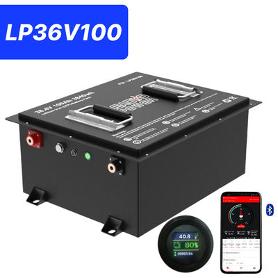 Купить 36В 100Ах 200Амп 36.8В Bluetooth LiFePO4 Литийная батарея для гольф-кошачек с круглым ЖК, 5 лет гарантии онлайн изготовление