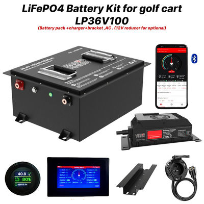 Купить 36V 100Ah 200Amp 36.8V Bluetooth LiFePO4 Литийный аккумулятор для гольф-коляски онлайн изготовление