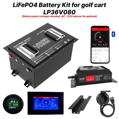 Купить 36V 80Ah 150Amp (36.8V) Bluetooth LiFePO4 Lithium Golf Cart Battery Coversion Kit (Батареи для покрытия коляски для гольфа) онлайн изготовление