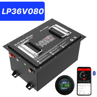 Купить 36V 80Ah 150Amp (36.8V) Bluetooth LiFePO4 Литийная батарея для гольф-коляски с LCD дисплеем и Bluetooth онлайн изготовление