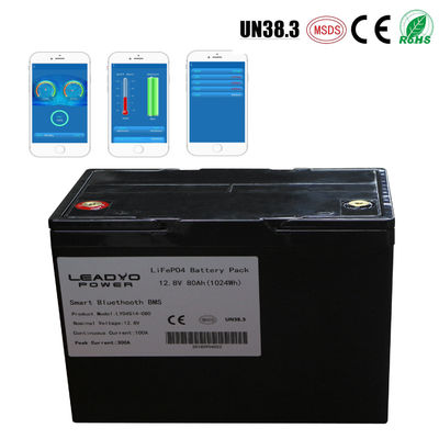 Хорошая цена Умные батареи цикла Lifepo4 батареи 12v 80Ah шлюпки иона лития глубокие морские с приложением Bluetooth онлайн